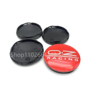 Sturdy Lot de 4 cache-moyeux pour OZ Racing 60 mm - Cache-moyeu central de  voiture - En plastique - Logo - Pièces automobiles (noir et rouge)
