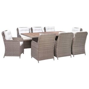 Luxueux Magnifique Moderne Mobilier De Jardin Salon De Jardin 9 Pcs Avec Coussins Resine Tressee Marron Achat Vente Ensemble Table Et Chaise De Jardin Luxueux Magnifique Cdiscount