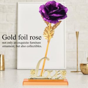 Fleurs stabilisées EJ.life Feuille d'or Rose 24K feuille d'or fleur a