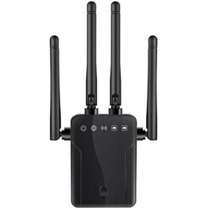 REPETEUR DE SIGNAL SKY-Amplificateur wifi Répéteur wifi sans fil M-95B 1200Mbs 2458 GHz Extender 4 antenne routeur pour bureau à domicile Noir