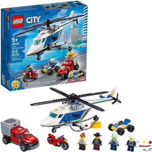ASSEMBLAGE CONSTRUCTION LEGO City Police Helicopter Chase 60243 Police Playset, LEGO Building Sets for Kids, New 2020 (212 Pieces)