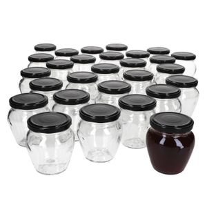Lot De 30 Couvercles Noirs Twist-Off Pour Pots De Confiture 82mm - En Fer Blanc, Avec 6 Dents, étanches Et Réutilisables