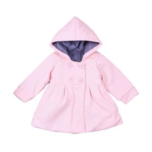 MANTEAU - CABAN ROSE CLAIR 0-24 Mois Filles Bébés Mandeau à Capuche Vêtement Enfants Tenue en Coton Automne Hiver Veste