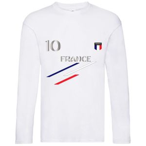 T-SHIRT Tee shirt manches longues France  blanc enfant Tai