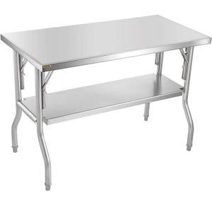 PLAN DE TRAVAIL Table de Travail Inox - VEVOR - Table de Préparation 1220 x 610mm - Pliante Commercial Cuisine
