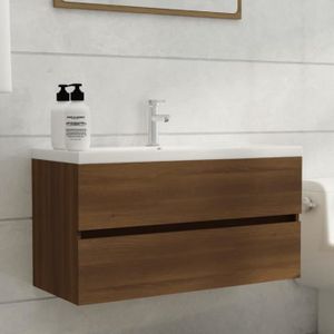 MEUBLE VASQUE - PLAN vidaXL Armoire de lavabo Chêne marron 90x38,5x45 c