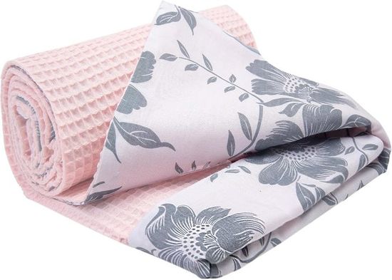 Medi Partners Coperta Per Neonata Copertina Neonato Per Lettino - 100% Cotone 75x100cm Naturale Blanket Neonati Invernale Estate Bifacciale Carrozzina Bambino (Stelle Con Waffle Grigio - 9