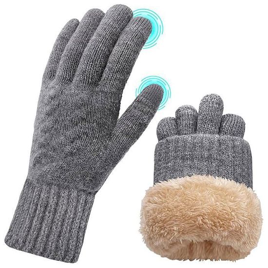Vbiger Hommes D'Hiver Gants Chauds Pour Écran Tactile Gants Casual