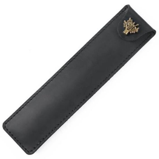 Étui à Stylo Une Place En Cuir Véritable – Noir, Classique Et élégant (N112-115)