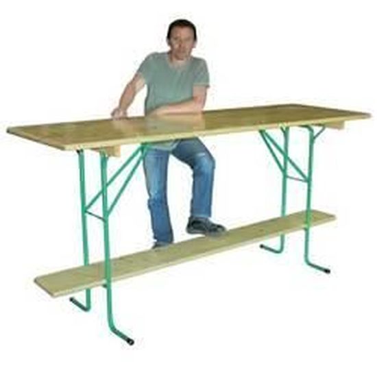 Table haute de comptoir pliante en bois Vienne - Modèle empilable