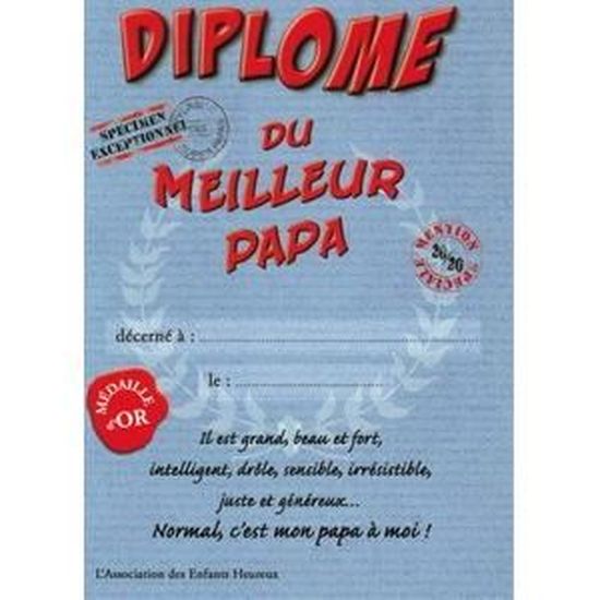 Diplome Du Meilleur Papa Carte Double Diplo 16 Cdiscount Beaux Arts Et Loisirs Creatifs
