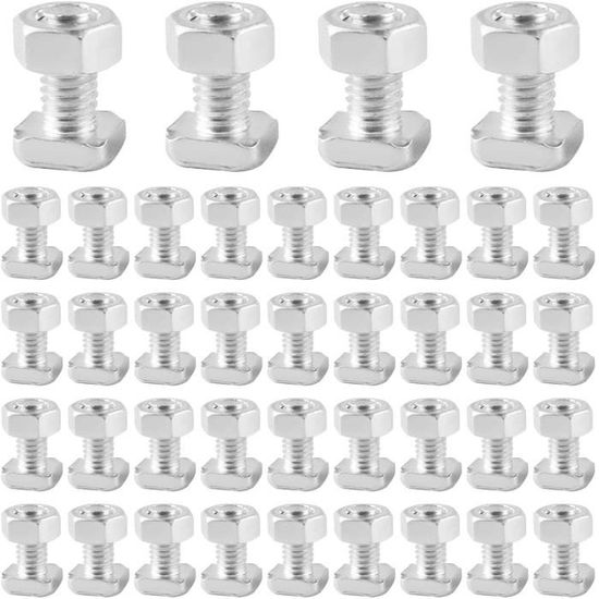 50 Pièces Écrous Et Boulons M6x12 Aluminium - Kit 50 Boulons + 50 Écrous Pour Serre De Jardinage