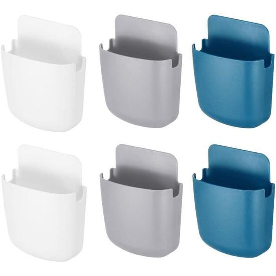 Support Mural Pour Télécommandes - 3 Compartiments, Adhésif Inclus - Pour Télé, Climatiseur, Smartphone - Noir Ou Blanc