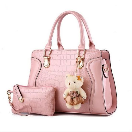 Grand Sac Femme élégant Bi-colors Blanc Et Marron - Polyuréthane - Occasion Comme Neuf