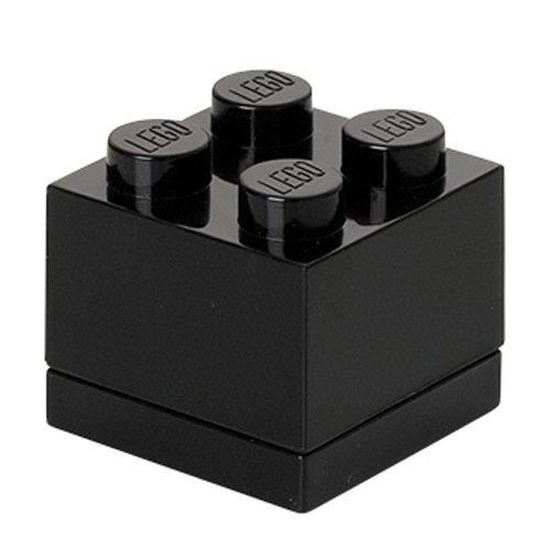 Boîte miniature LEGO - Mini boîte à 4 plots - Noir - Pour repas - Bébé à partir de 3 mois