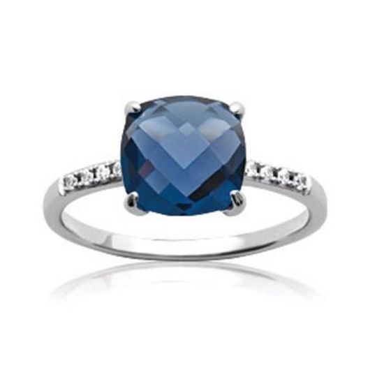 Bague solitaire bleu outlet