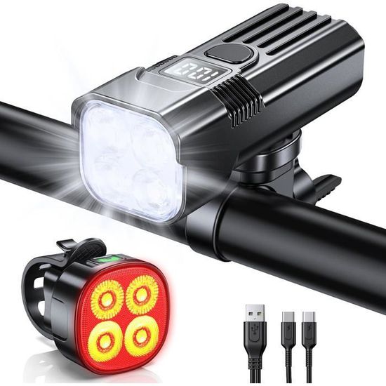 Feu Arrière LED Rechargeable Pour Vélo | 1200 MAh, étanche IPX5, 5 Modes, Montage Guidon/selle - Sécurité Cyclisme