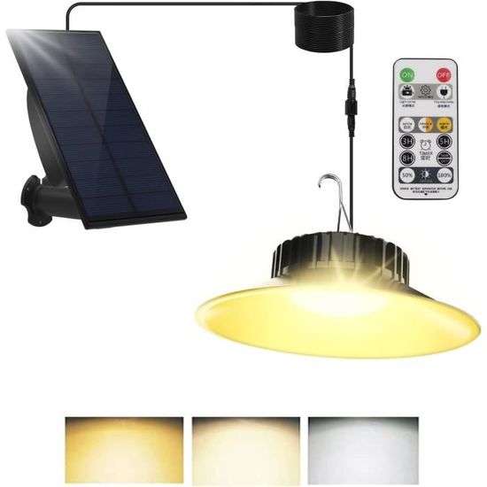 2 Lampes Solaires Suspendues Extérieur - IP44 - Télécommande Et 3m Câble | Éclairage Jardin