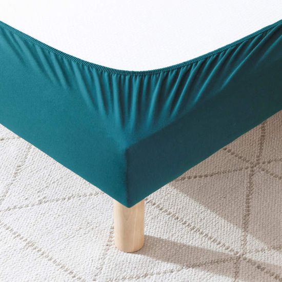 Cache Sommier à Volant Uni Taupe 140x190 cm - Maison