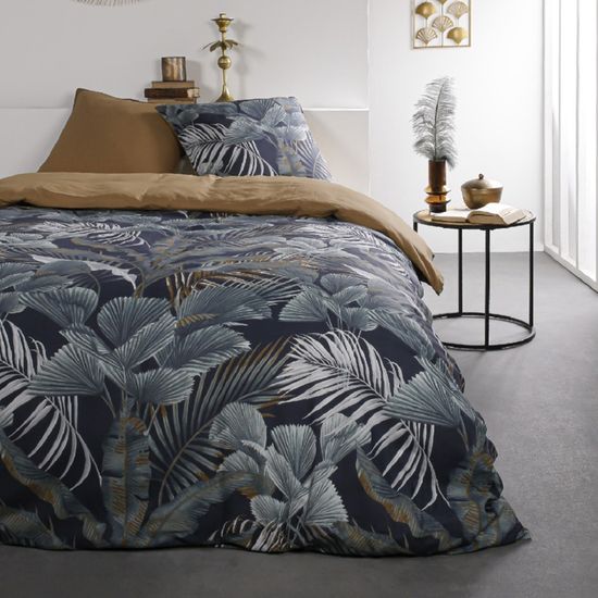 Parure De Lit Double TODAY Sunshine Quadrillée Bleu Marine - 220x240 Cm, Coton Doux Et Confortable