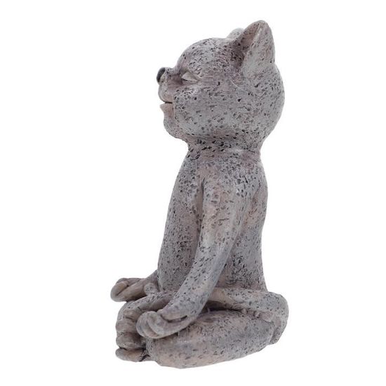 STATUE CHAT RESINE H.30CM - NOIR MULTICOLORE - Statues Et Sculptures : Animaux De Décoration En