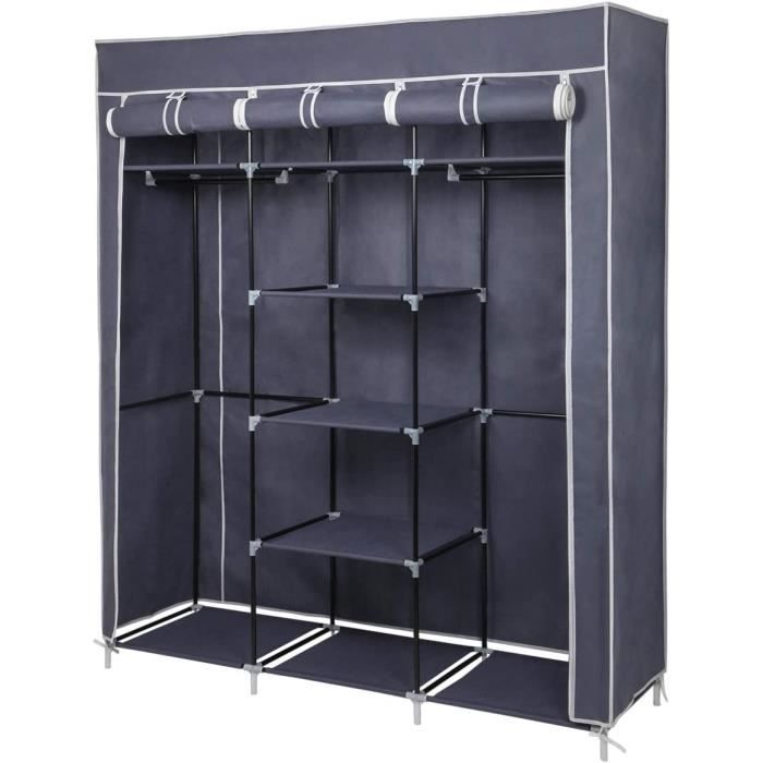 Armoire en Tissu Penderie de Vêtement en Toile Mobilier de Chambre