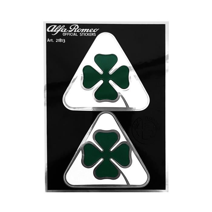 Autocollants Alfa Romeo Officiel, 2 Quadrifoglio Verde Trèfle à Quatre Feuilles Vert, Table 94 x 131 mm