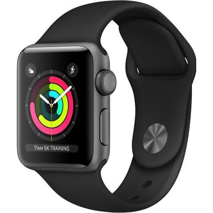 Apple Watch Watch Series 3, OLED, Écran tactile, GPS (satellite), 18 h, 26,7 g, Gris