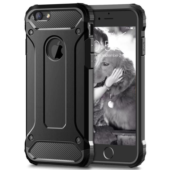 【CaseMe】Coque iPhone 8 Bumper [Armor Box] [Double Couche] Case de Protection Robuste Antichoc et Hybride Noir