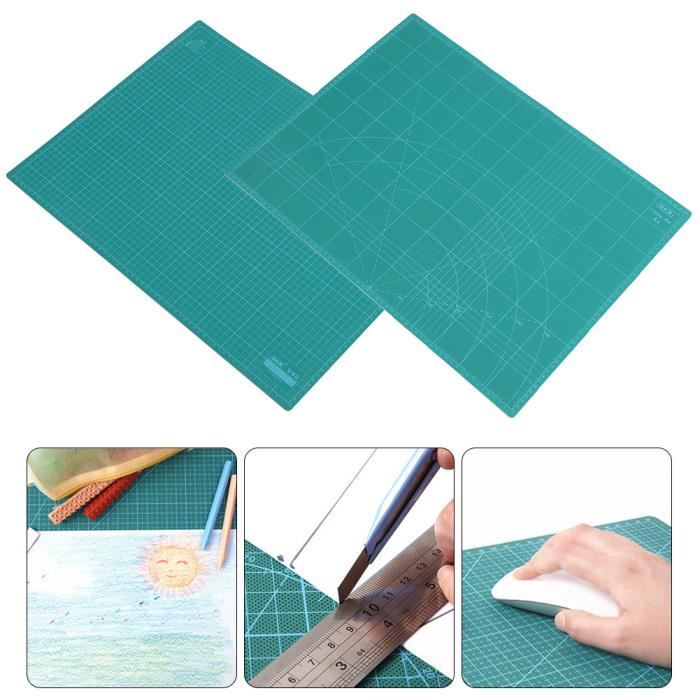 painshop® Plaque Tapis de coupe Tapis de découpe cutter - A3 quadrillage Imprimé Ligne Grille loisirs créatifs - Vert