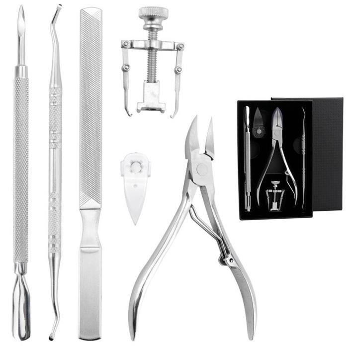 Outils D'Ongles Incarnés Coupe-ongles Kit De 6Pcs Manucure Pédicure Professionnel En Acier Inoxydable Outil