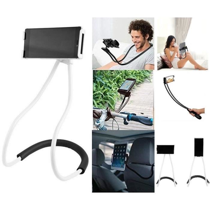 Support Smartphone pour Nuque Lazy pour WIKO Y80 (BLANC)
