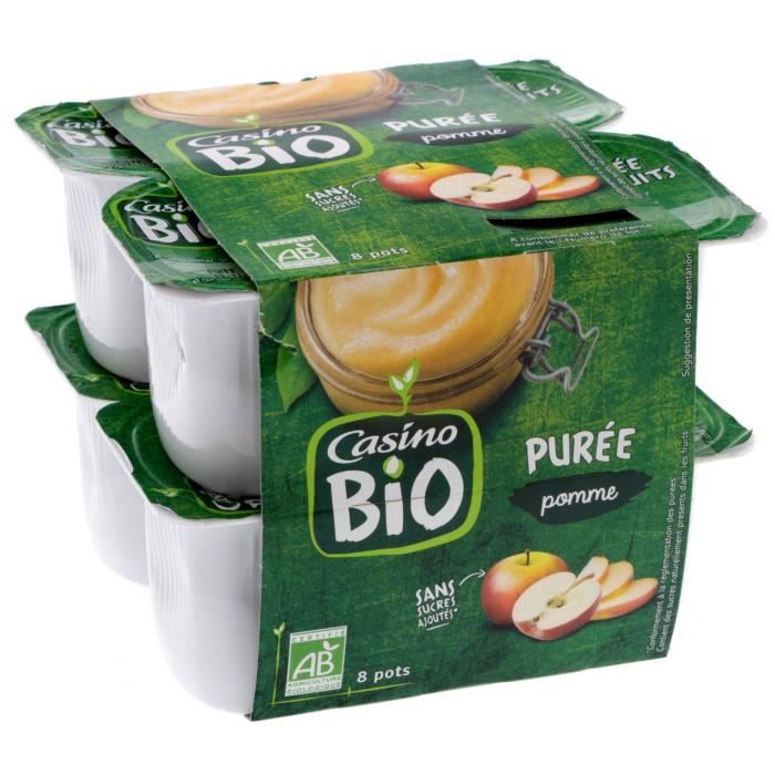 CASINO Purée Pommes Bio - 8X95G
