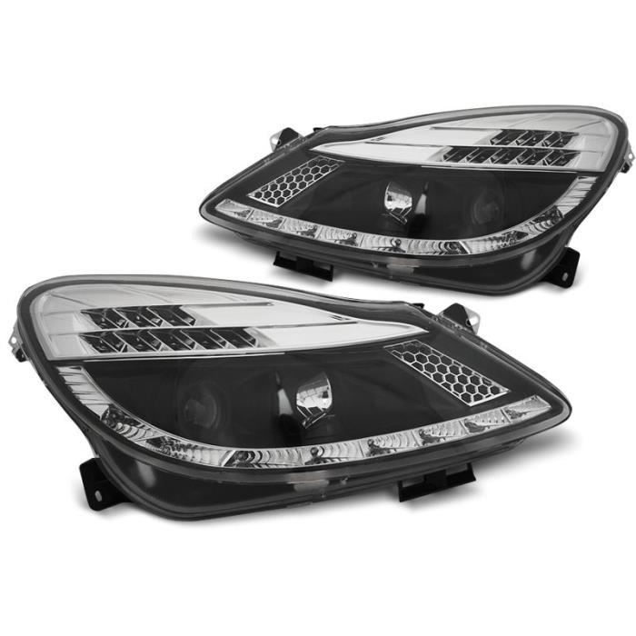 Paire de feux phares Opel Corsa D 06-11 Daylight led noir (PA3)