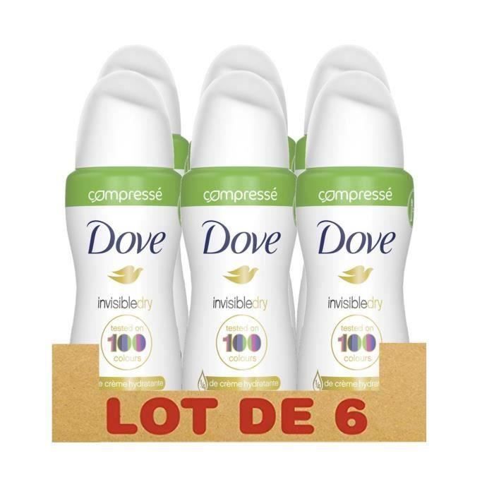 DOVE Lot de 6 Déodorants Spray Invisible Anti- Transpirant Hydrate 48h-100ml YY45