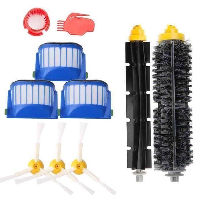 Remplaçant Kit secours d'accessoires pour iRobot Roomba série 585 600 605 615 616 620 630 631 632 639 650 651 Filtres et Brosses