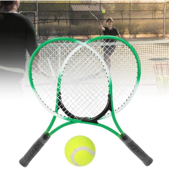 Raquette de tennis pour enfant en alliage de fer avec balle et sac de transport (vert) 253