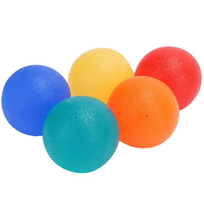 Drfeify Balles d'exercice pour les doigts 5pcs Balles d'Exercice à Main Ronde Balle d'Arthrite Anti-stress Douleur Balle de