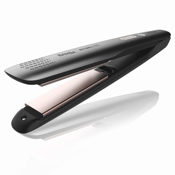 Lisseur à cheveux Cecotec Bamba RitualCare 890 Titanium 42W Noir. Plaques en titane ultra-lisses conçues pour le contrôle et la préc