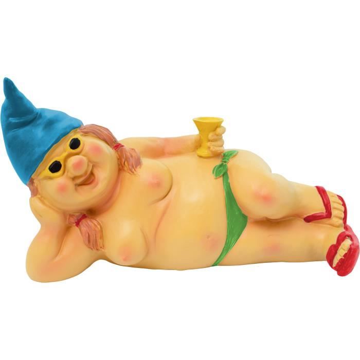 BRUBAKER Nain de Jardin Femme Seins Nus 22 Cm Nain Figure Nudiste