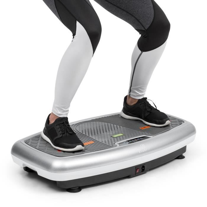 Klarfit Vib 1000 Plateforme vibrante 67x32cm 5 modes - Plaque à durée & intensité des vibrations réglables sur 30 niveaux - rouge