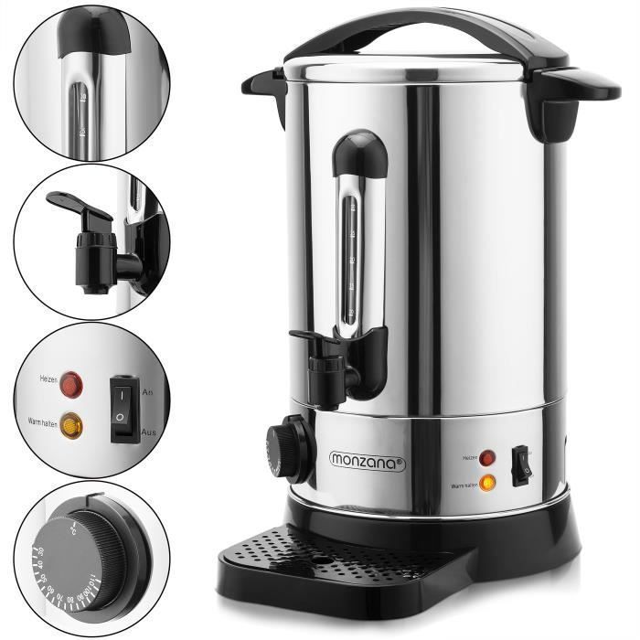 Distributeur de boissons chaudes 8,8L 950 W en acier inoxydable Marmite vin chaud thé Robinet couvercle verrouillable