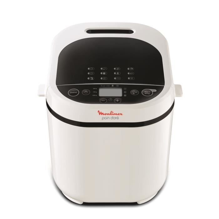 MOULINEX OW210130 Pain Doré Machine à pain 1 Kg, 12 programmes, Programme sans gluten, Pain maison, Pizza, Pâte, Blanc