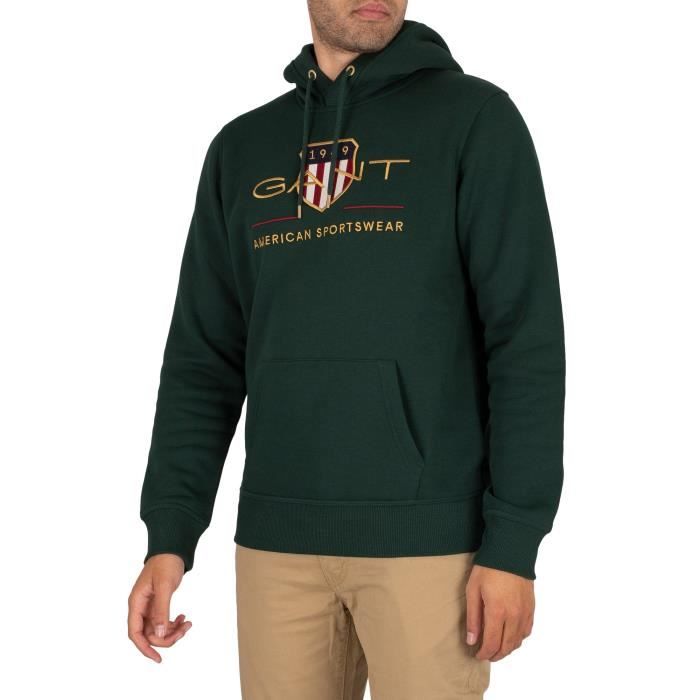 GANT Pour des hommes Archive Shield Sweat à capuche, vert