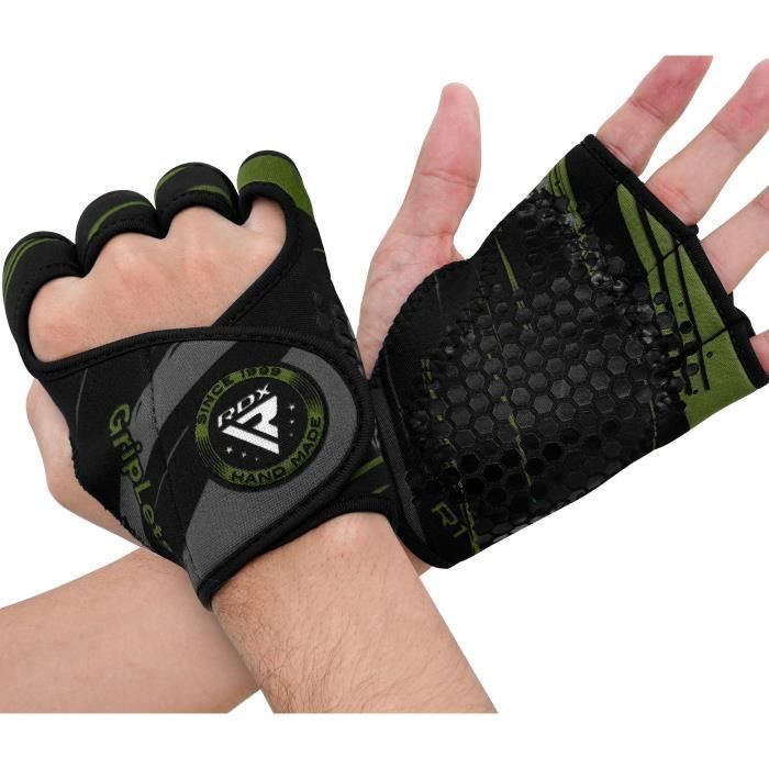 RDX Fitness Alternative aux gants de musculation Perfect Grips Gym Haltérophilie Gymnastique Palm Grip, armée verte, S-M