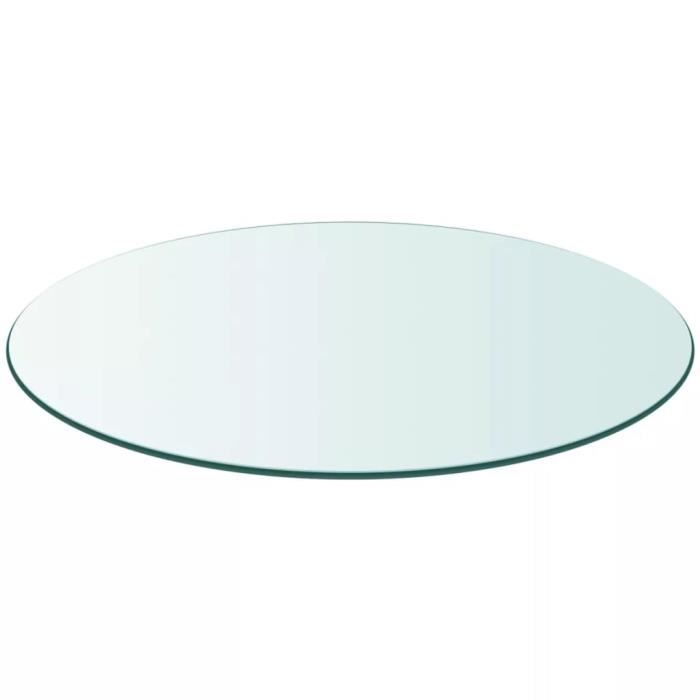 Dessus de table Plateaux de table ronde en verre trempé 800 mm