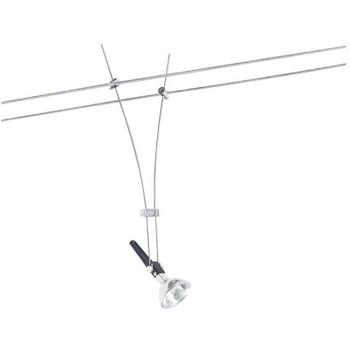 Paulmann 9711229 spot câble, halogène, max.1x50W, Comet 12V, GU5,3, chrome