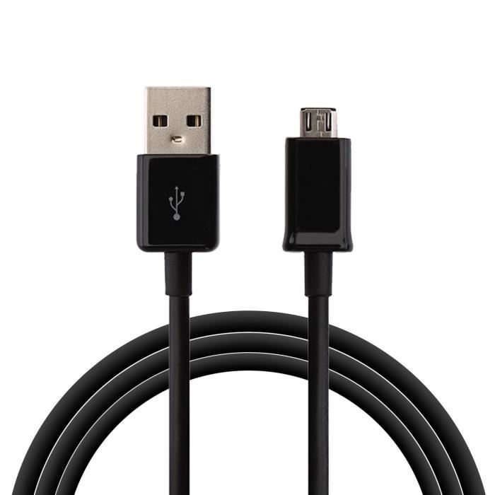 Cable pour GPS Garmin Edge 1030-1000-830-820-530-520-130-Explore 820-1000 -GPS vélo VTT Câble chargeur micro usb Noir 1m Phonillico®