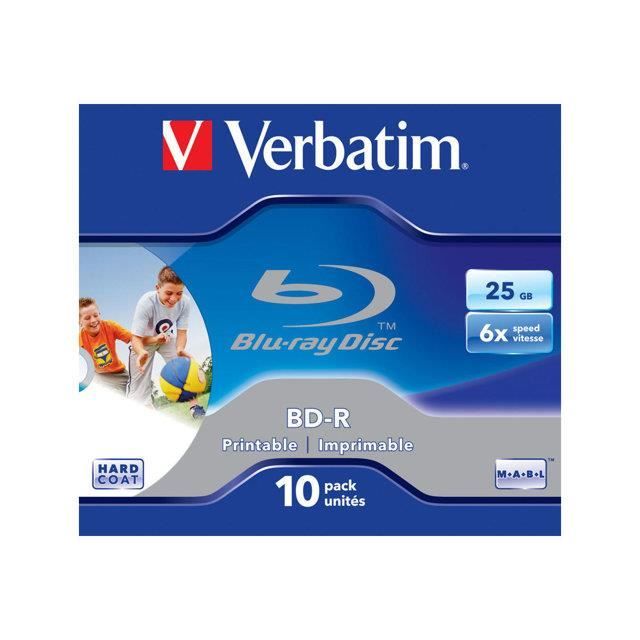VERBATIM - 10 x BD-R - 25 Go 6x - boîtier CD