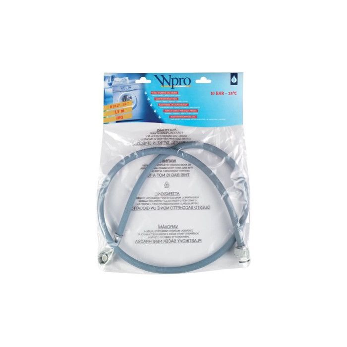 WPRO TAF159 Tuyau pour Lave linge Droit/coudé - femelle/femelle - 1,5 m